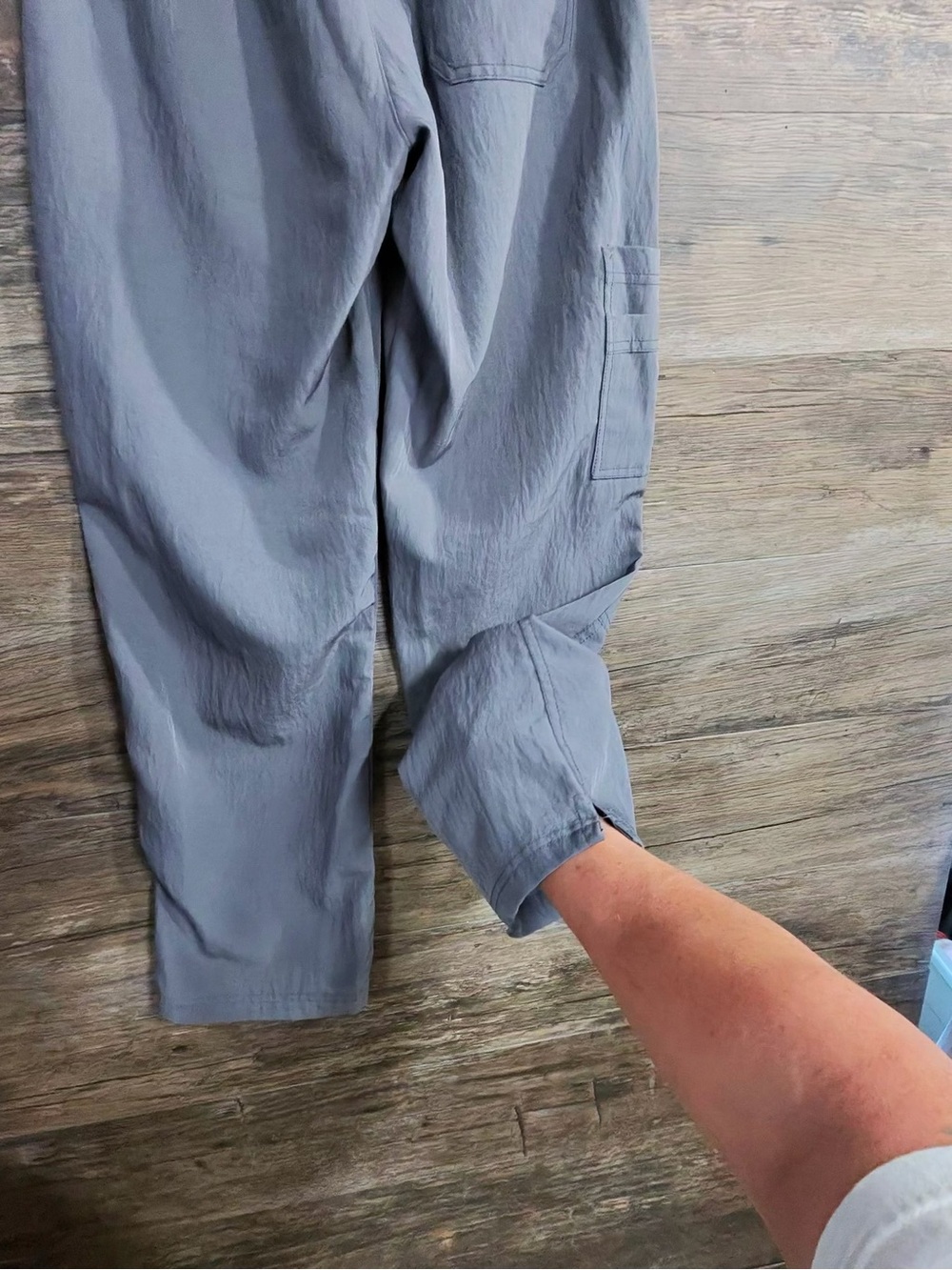 WonderWink Gray Cargo Scrub Pants with Yellow Drawstring - Picture 11 of 12